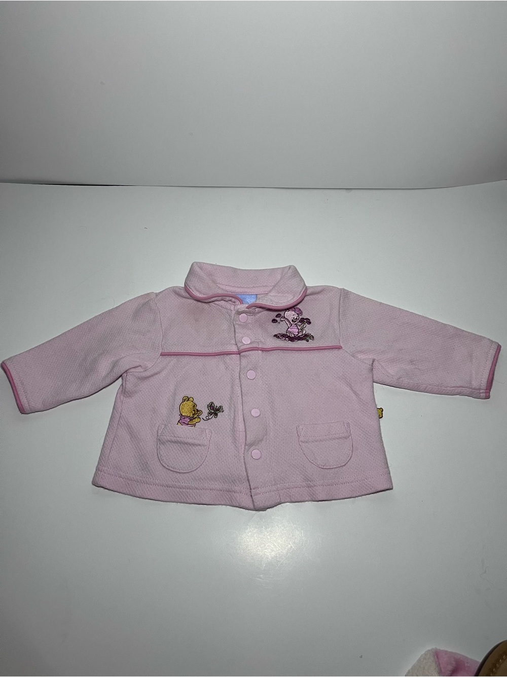 Pink Baby Pooh Disney Jacket with Embroidered Characters Size 0-3 Months